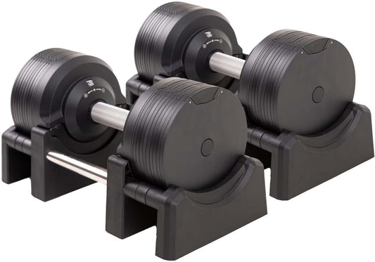 BRAINGAIN Verstellbare Hanteln: Chrom/Schwarz, Krafttraining für Zuhause