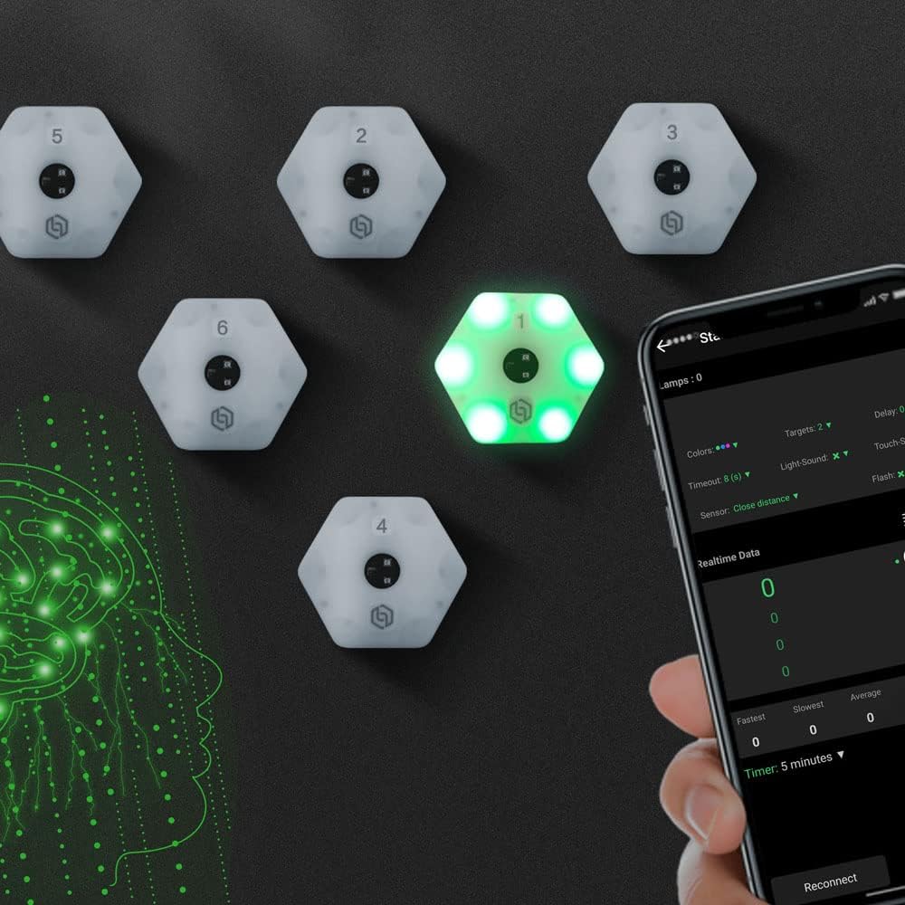 Lubeby Intelligente App-gesteuerte Reaktionslichter für Fitness, Sport und Agilitätstraining