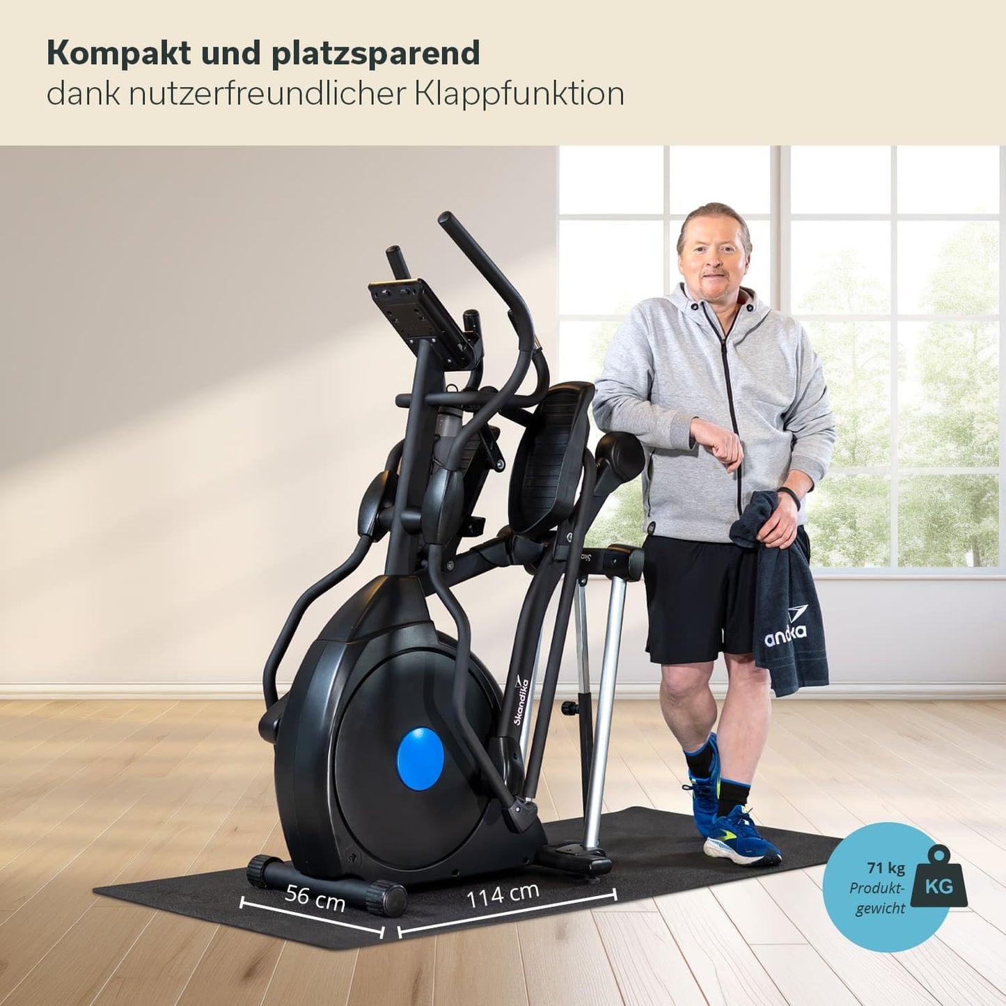 Skandika CardioCross Carbon Champ Elliptical Trainer | 54 lbs Flywheel