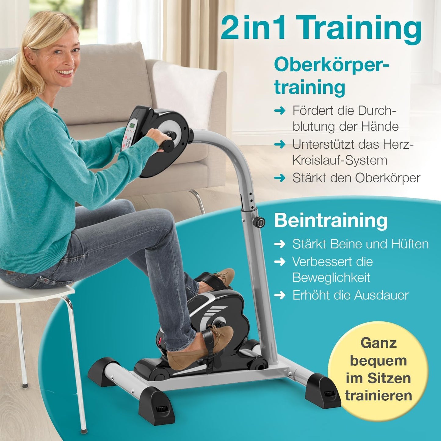 maxVitalis 2-in-1: Arm- und Beintrainer mit Motorunterstützung