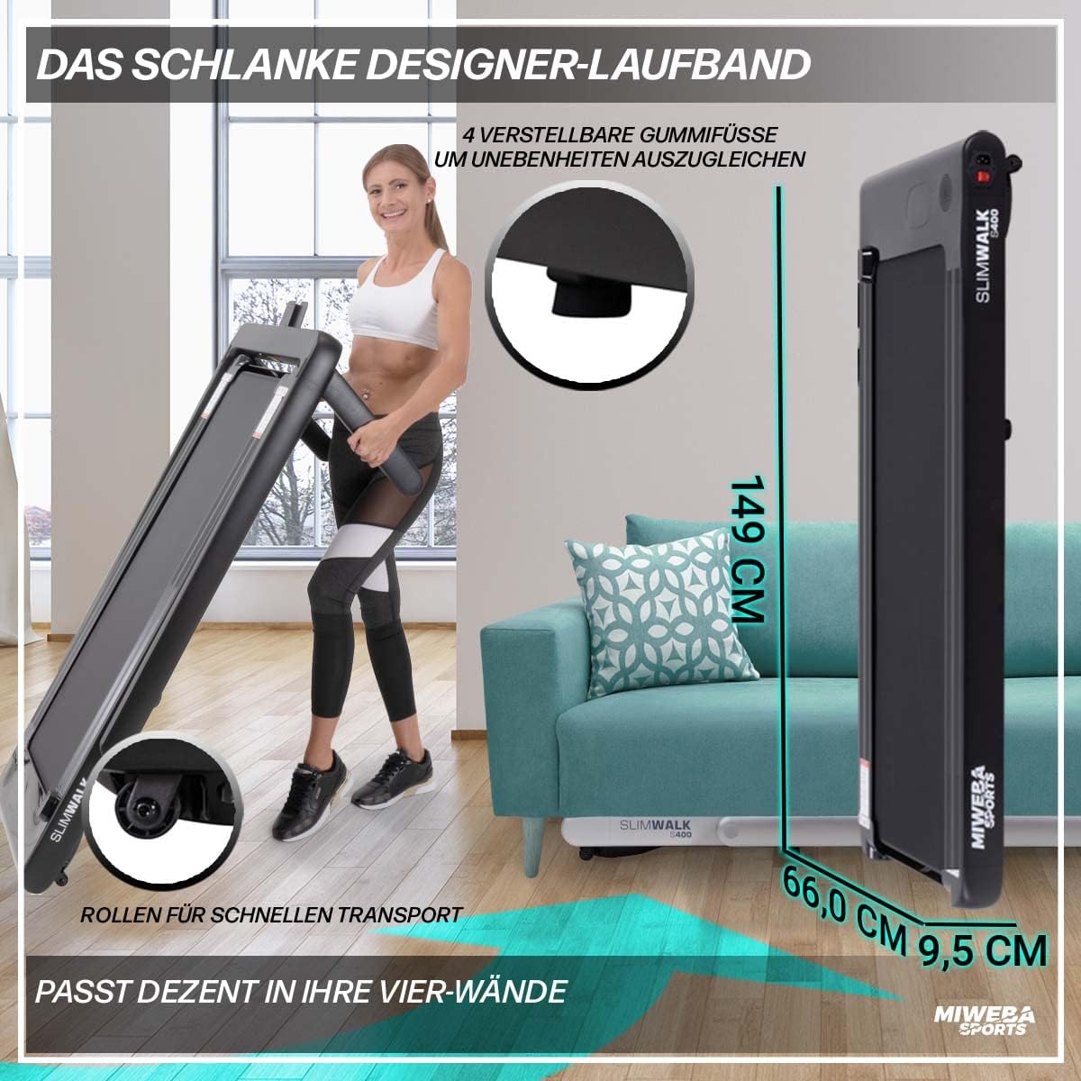 Miweba Sports MC500 Crosstrainer: Leise, 7kg Schwungmasse, LCD Monitor, Heimtrainer