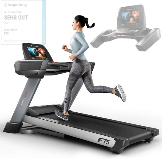 Sportstech F75 Klappbar Profi Laufband mit Android Display, 7PS Leistung