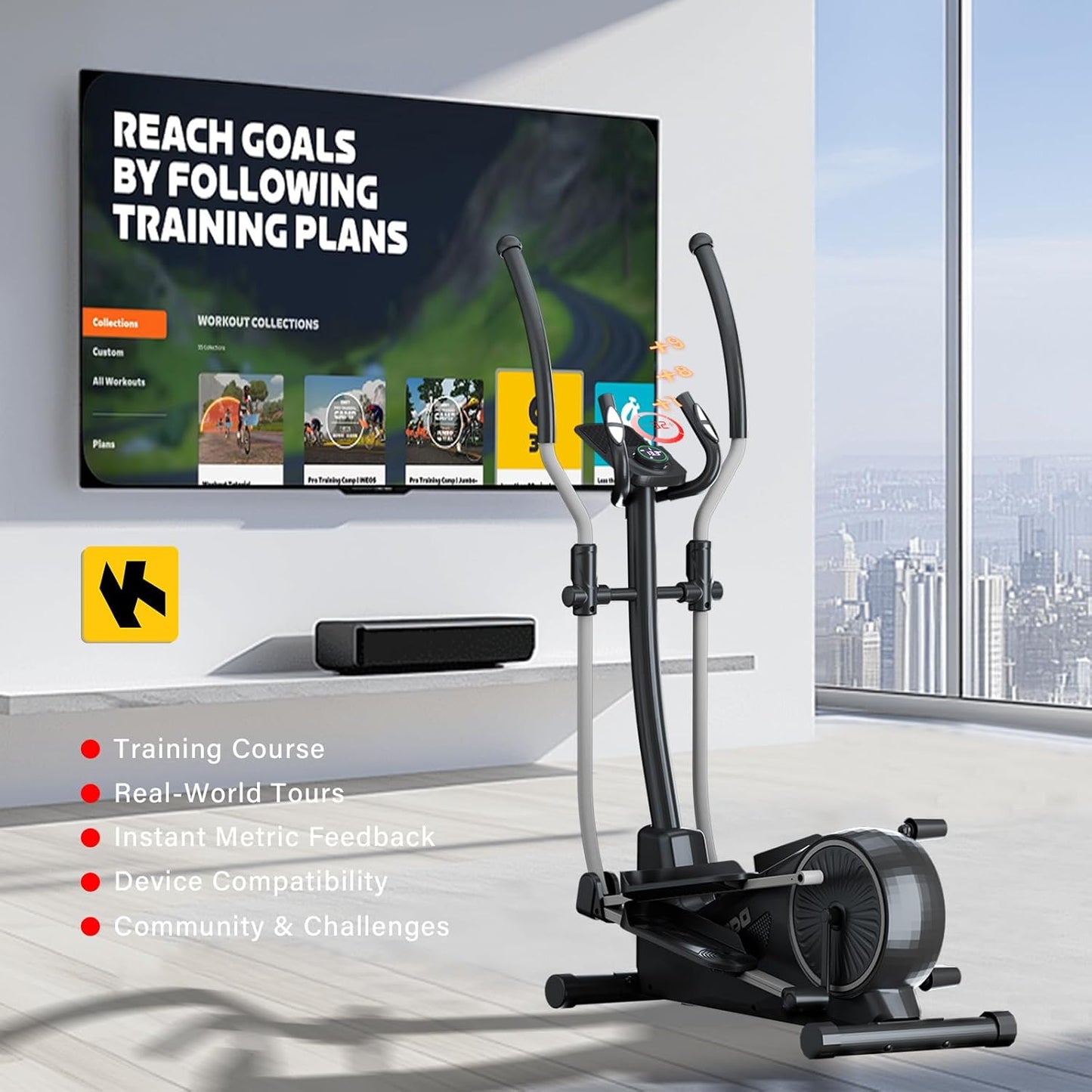 TODO 2-in-1 Heimtrainer Crosstrainer: Leiser Magnetischer Ellipsentrainer mit App