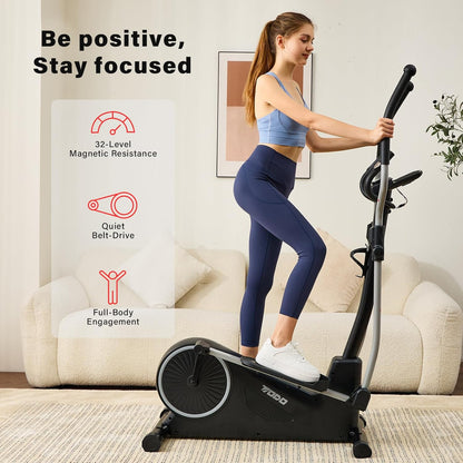 TODO 2-in-1 Heimtrainer Crosstrainer: Leiser Magnetischer Ellipsentrainer mit App