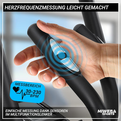 Miweba Sports MC500 Crosstrainer: Leise, 7kg Schwungmasse, LCD Monitor, Heimtrainer