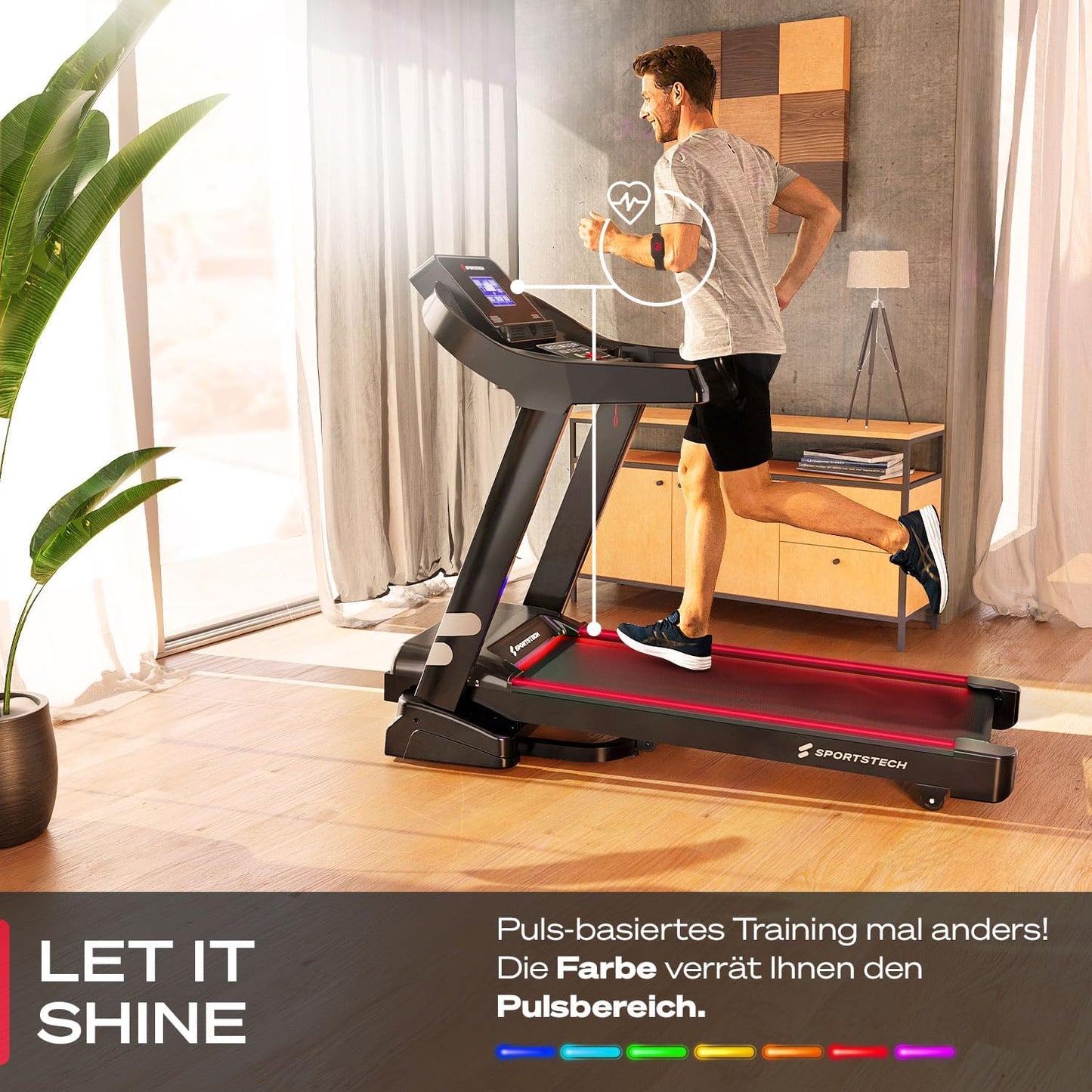Sportstech F37s: Klappbares Laufband, 7 PS, 20 km/h, Steigung & App